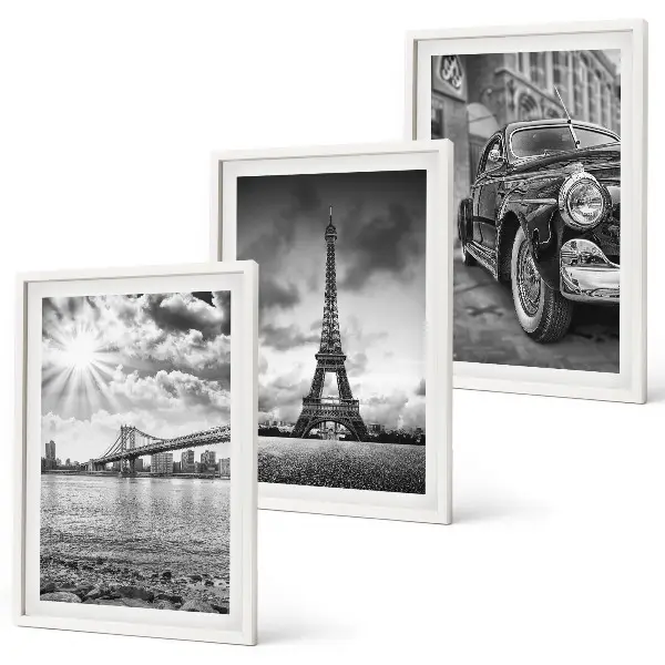 Cadre photo mural représentant des vues de la ville, des ponts et la tour Eiffel