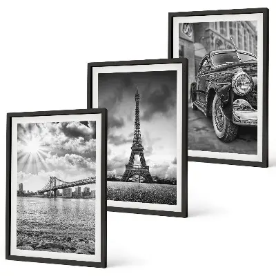 Cadre photo mural représentant des vues de la ville, des ponts et la tour Eiffel
