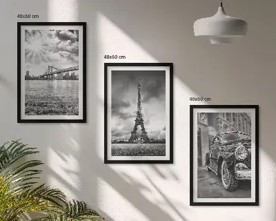 Cadre photo mural représentant des vues de la ville, des ponts et la tour Eiffel