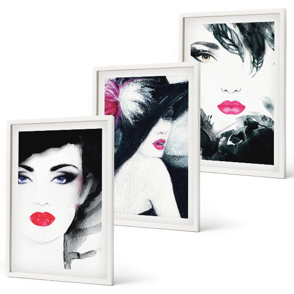 Cadre photo mural Portraits de femmes aux lèvres