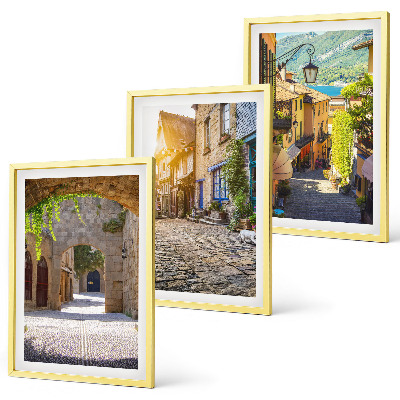 Lot de 3 tableaux pour salon Charmantes rues pavées