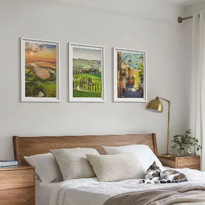 Cadre photo mural paysages italiens sur une rue fluviale