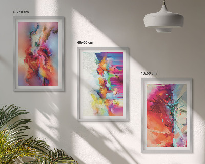 Lot de 3 tableaux pour salon Abstractions colorées de la forme