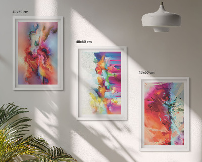 Lot de 3 tableaux pour salon Abstractions colorées de la forme