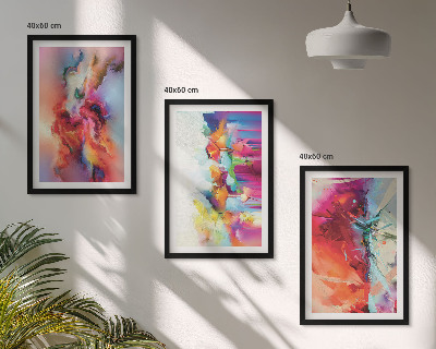 Lot de 3 tableaux pour salon Abstractions colorées de la forme