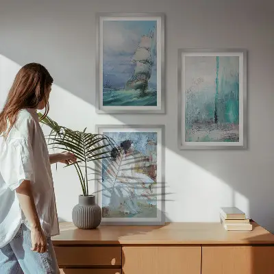 Cadre photo mural représentant une danseuse abstraite de la mer sur un navire