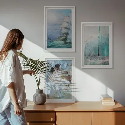Cadre photo mural représentant une danseuse abstraite de la mer sur un navire