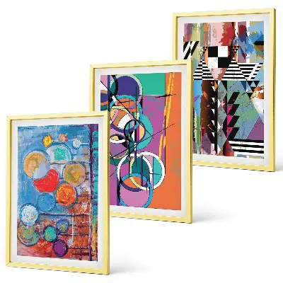 Cadre photo mural représentant une géométrie de cercles abstraits colorés