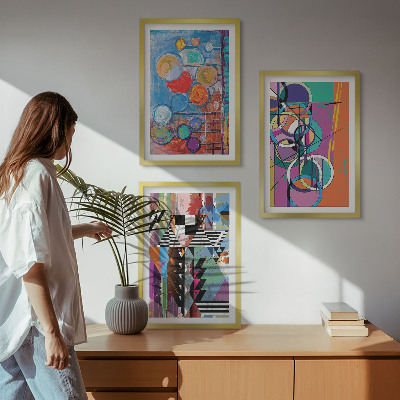 Cadre photo mural Géométrie de cercles abstraits colorés