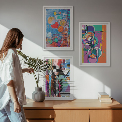 Cadre photo mural Géométrie de cercles abstraits colorés