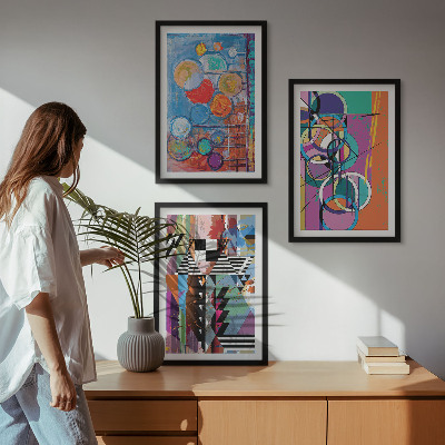 Cadre photo mural Géométrie de cercles abstraits colorés