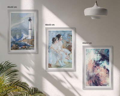 Lot de 3 tableaux pour salon Danseuse abstraite du phare