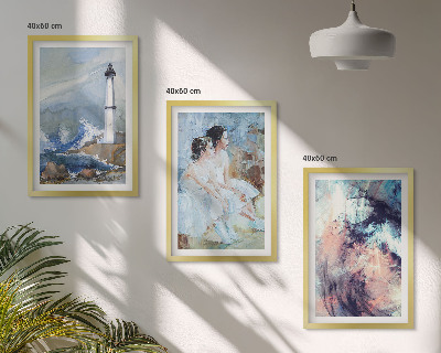 Lot de 3 tableaux pour salon Danseuse abstraite du phare