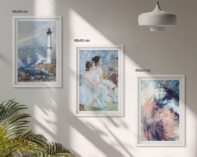 Lot de 3 tableaux pour salon Danseuse abstraite du phare