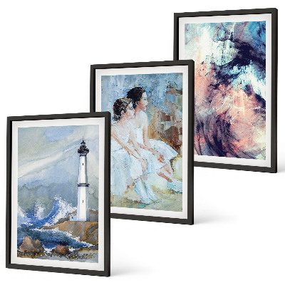 Lot de 3 tableaux pour salon Danseuse abstraite du phare