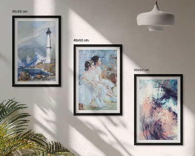 Lot de 3 tableaux pour salon Danseuse abstraite du phare