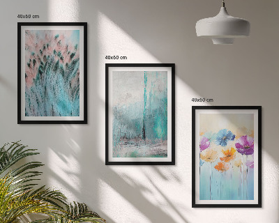 Lot de 3 tableaux pour salon Motifs de fond de fleurs pastel