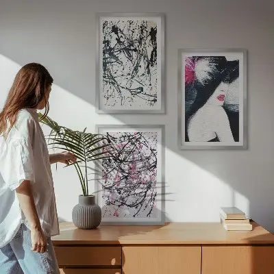 Cadre photo mural à motifs de peinture abstraits