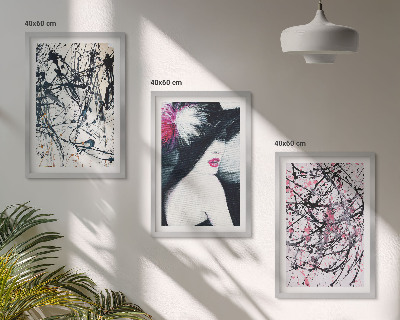 Cadre photo mural Chapeau à motifs de peinture abstraits