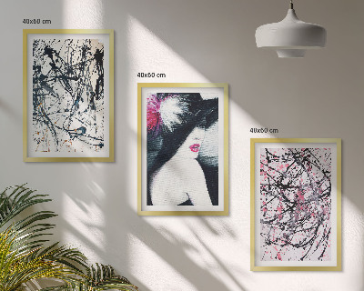 Cadre photo mural Chapeau à motifs de peinture abstraits