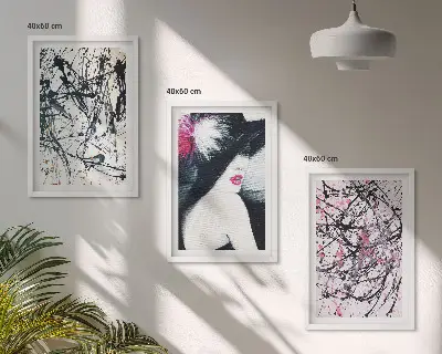 Cadre photo mural à motifs de peinture abstraits