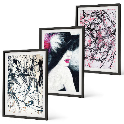 Cadre photo mural Chapeau à motifs de peinture abstraits