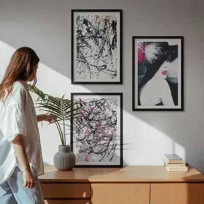 Cadre photo mural à motifs de peinture abstraits