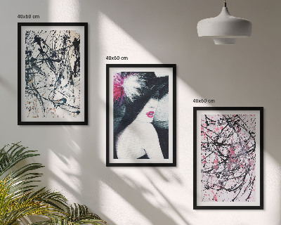 Cadre photo mural Chapeau à motifs de peinture abstraits