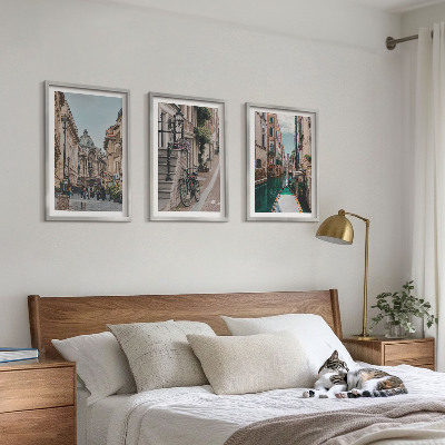 Lot de 3 tableaux pour salon Les rues d'eau de Venise
