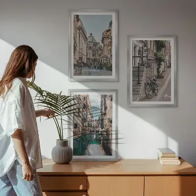 Tableaux Les rues d'eau de Venise lot de 3 pour salon