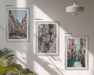 Lot de 3 tableaux pour salon Les rues d'eau de Venise
