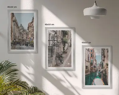 Tableaux Les rues d'eau de Venise lot de 3 pour salon