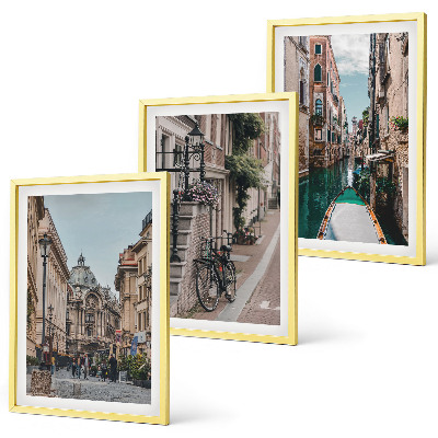 Lot de 3 tableaux pour salon Les rues d'eau de Venise