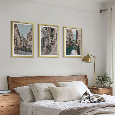 Lot de 3 tableaux pour salon Les rues d'eau de Venise