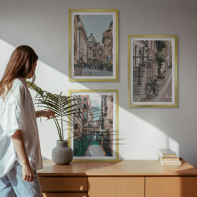 Lot de 3 tableaux pour salon Les rues d'eau de Venise