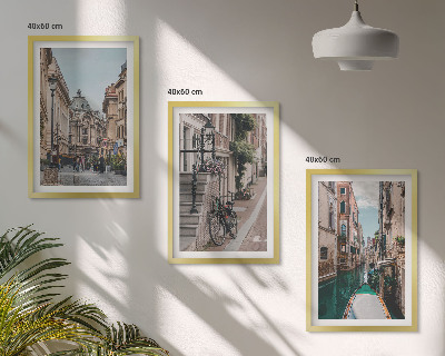 Lot de 3 tableaux pour salon Les rues d'eau de Venise