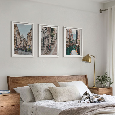 Lot de 3 tableaux pour salon Les rues d'eau de Venise