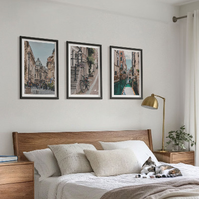 Lot de 3 tableaux pour salon Les rues d'eau de Venise