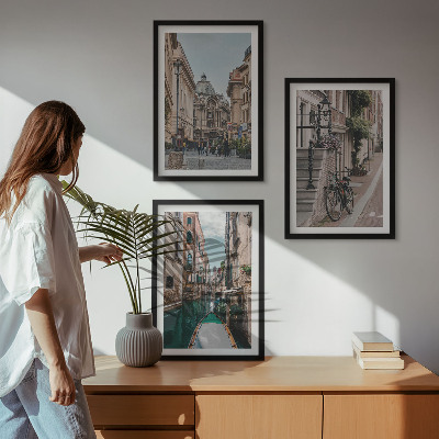 Lot de 3 tableaux pour salon Les rues d'eau de Venise