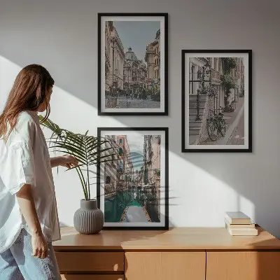 Tableaux Les rues d'eau de Venise lot de 3 pour salon