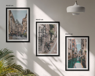 Lot de 3 tableaux pour salon Les rues d'eau de Venise