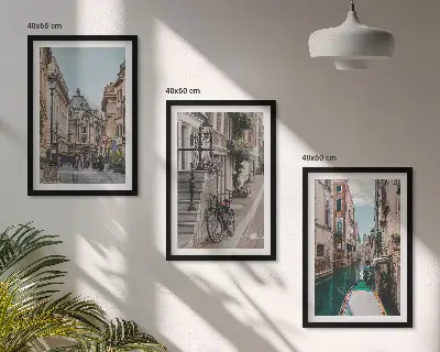 Tableaux Les rues d'eau de Venise lot de 3 pour salon
