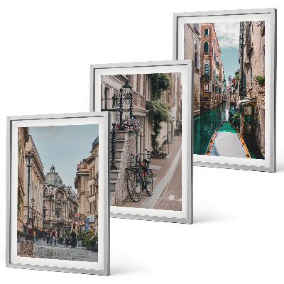 Lot de 3 tableaux pour salon Les rues d'eau de Venise
