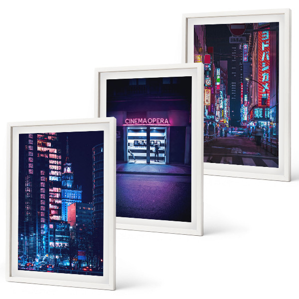 Cadre photo mural Entrée néon de la ville nocturne