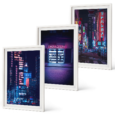 Cadre photo mural Entrée néon de la ville nocturne