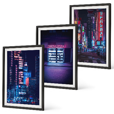 Cadre photo mural Entrée néon de la ville nocturne