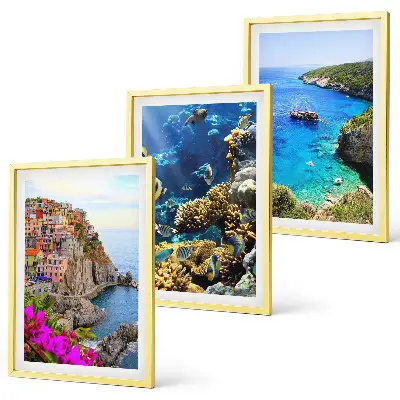 Cadre photo mural vues sur la mer et maisons colorées