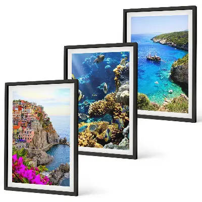 Cadre photo mural vues sur la mer et maisons colorées