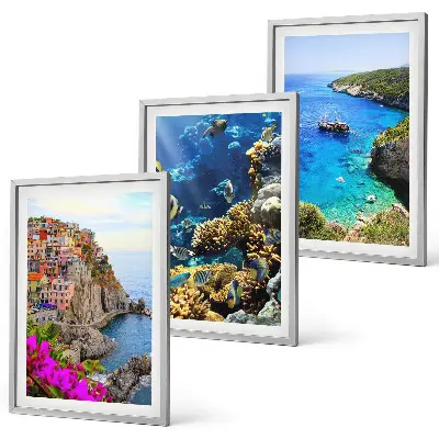 Cadre photo mural vues sur la mer et maisons colorées