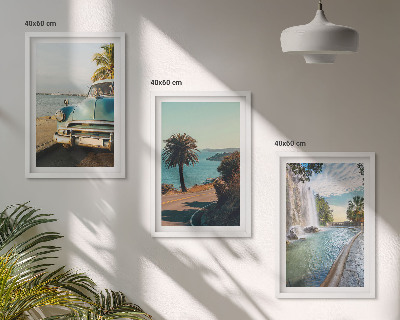 Cadre photo mural Cascade de palmiers de vacances